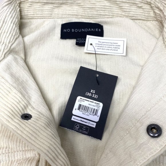 NO BOUNDARIES Layering Shirt Jacket Cream Men’s Size 23004000 - Picture 5 of 5